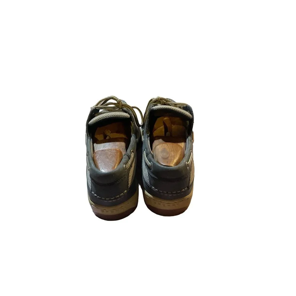 Sperry Top Slider grey leather boat shoe size 10 0770743